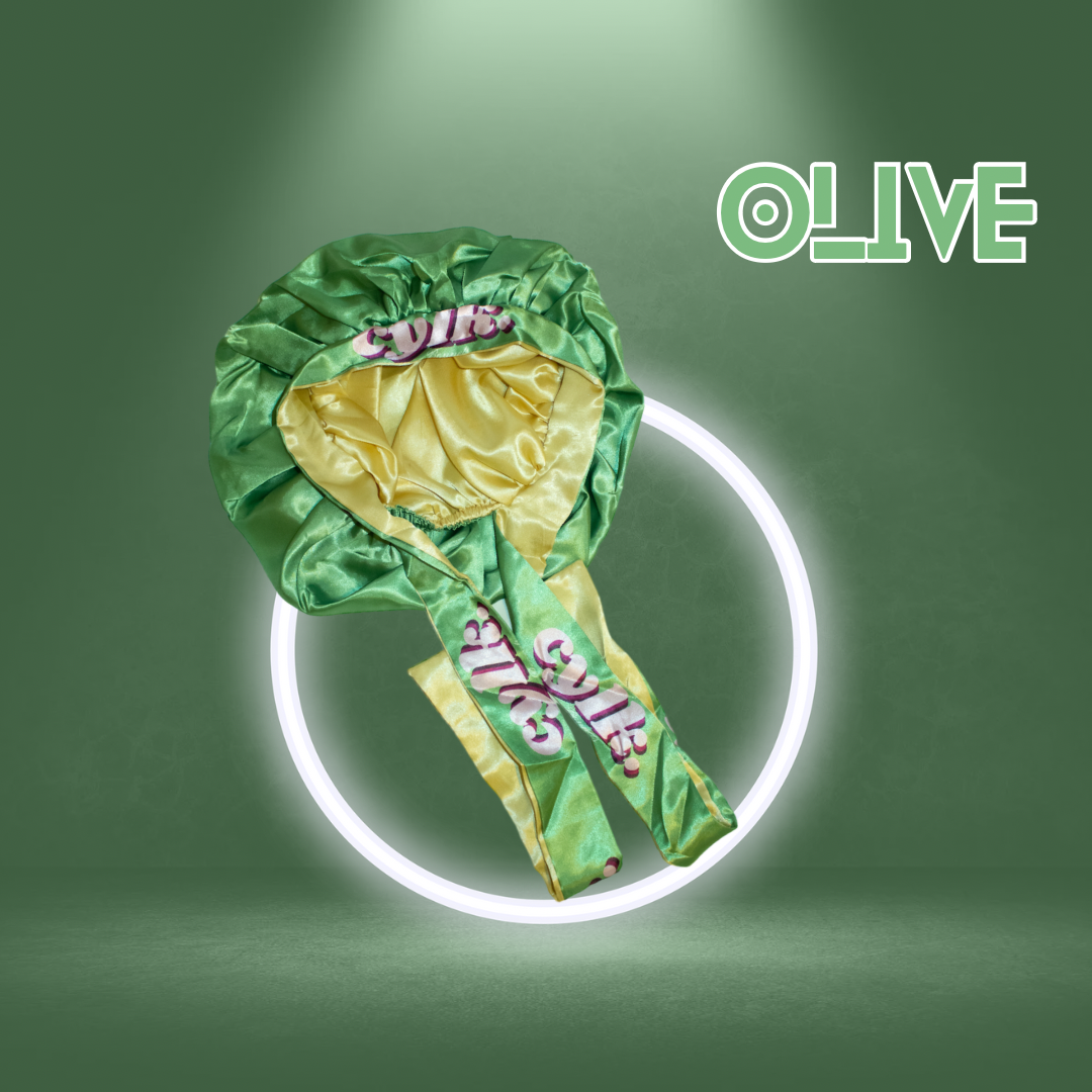 Reversible Silk Bonnet - Olive