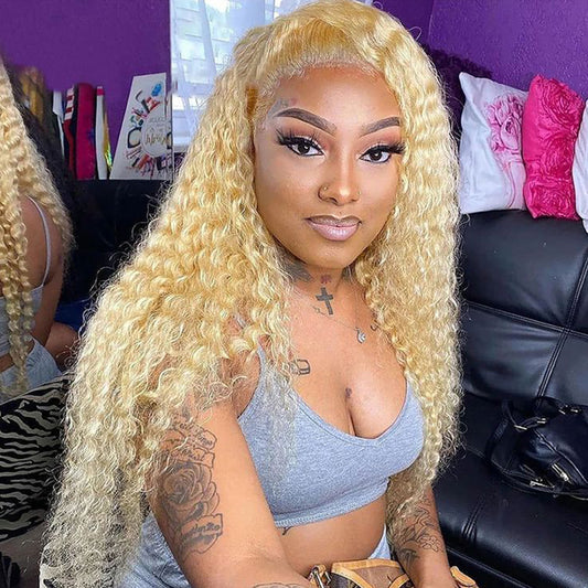Blonde Curly Wig | Premium Quality Human Hair | Natural-Looking Curls | Love Cylk| Affordable wigs | raw hair |